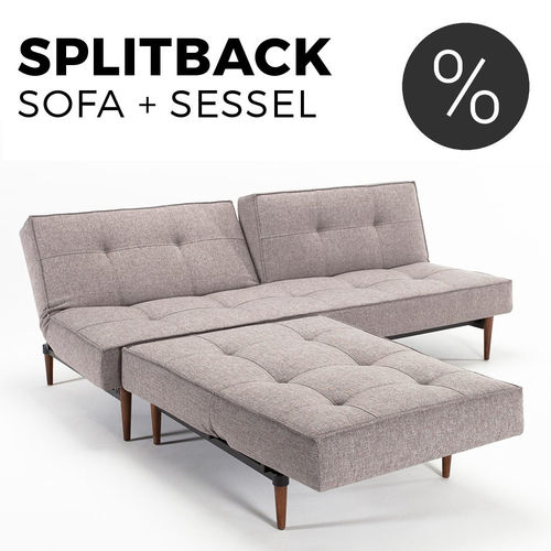 SET: Splitback Schlafsofa + Sessel von Innovation